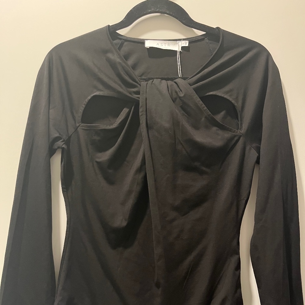 ASTR- Black long sleeve bodysuit